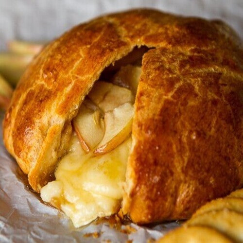 Crescent Wrapped Baked Apple Brie with Balsamic Drizzle